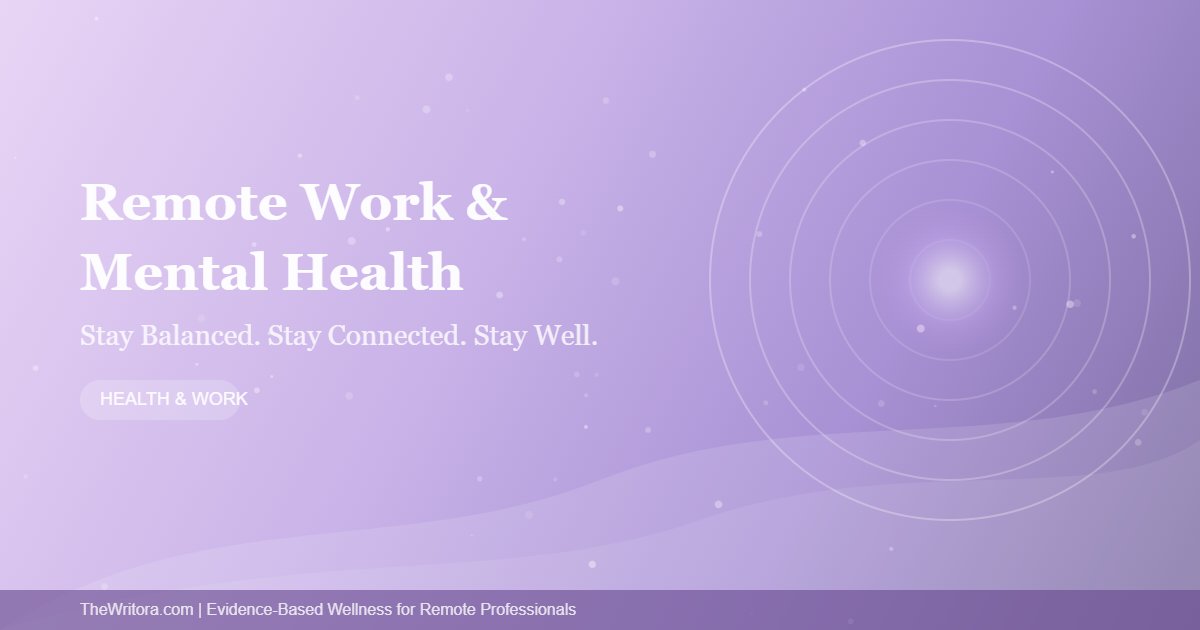Remote Work and Mental Health: How to Stay Balanced, Connected, and Sane While Working from Home