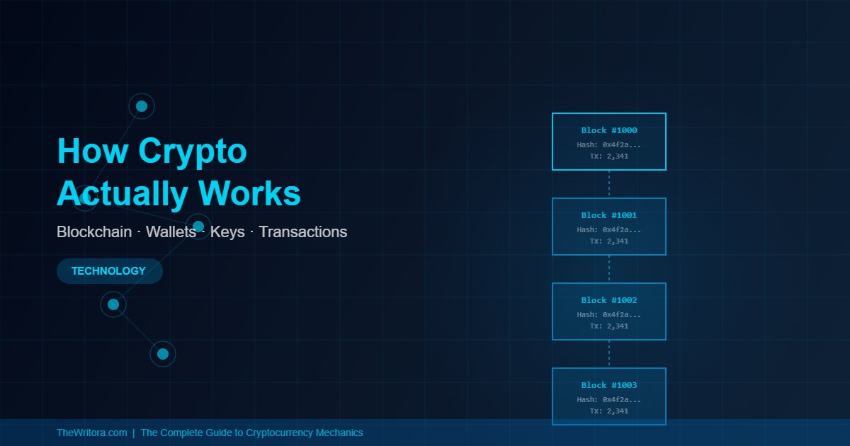 How Cryptocurrency Actually Works: Blockchain, Wallets, Keys, and Transactions Explained